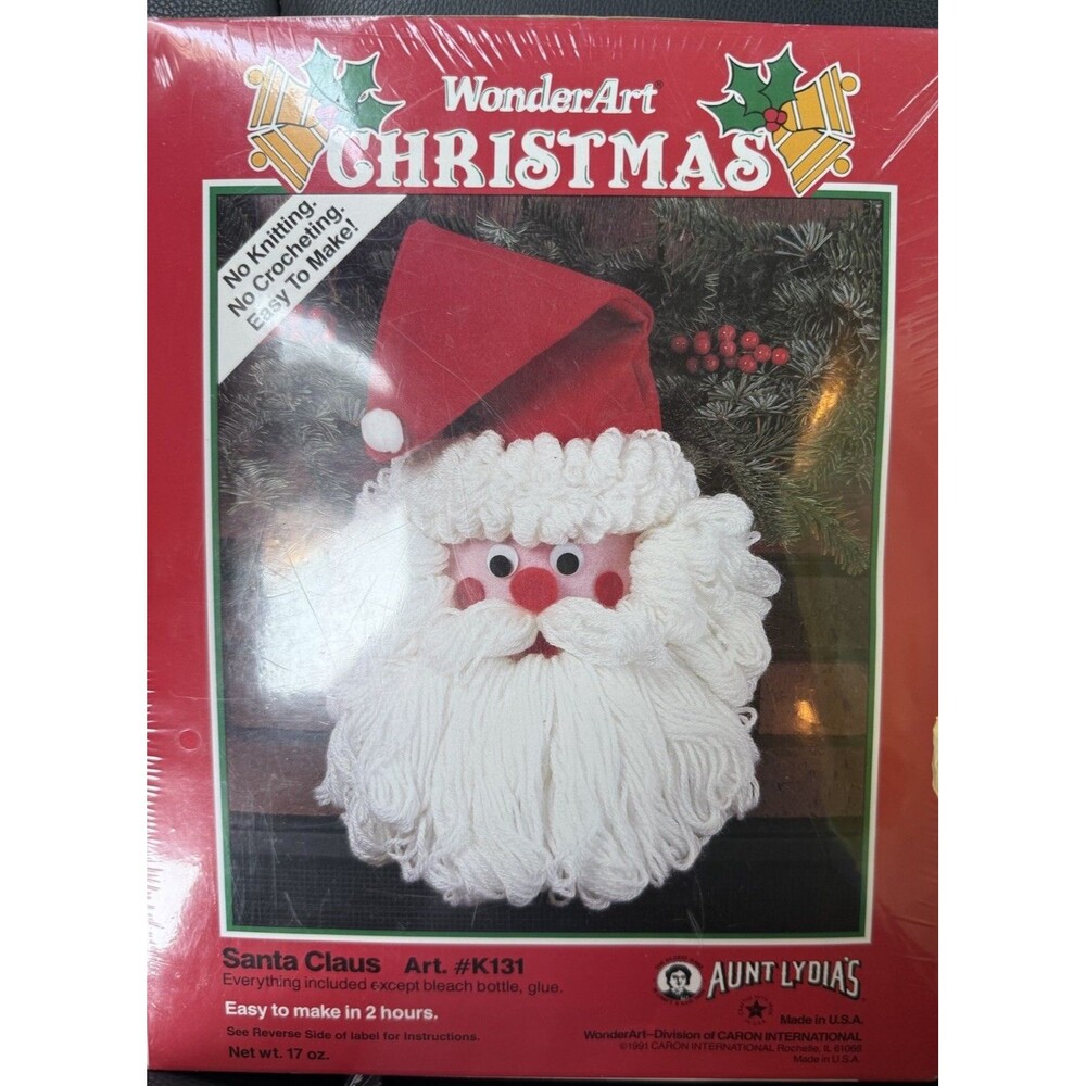 Wonder Art Aunt Lidia’s 1991 Bleacher Bottle Santa Claus Kit Makes In 2 Hours!